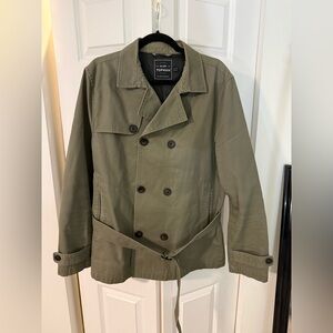 Topman Men’s Olive Green Trench Coat